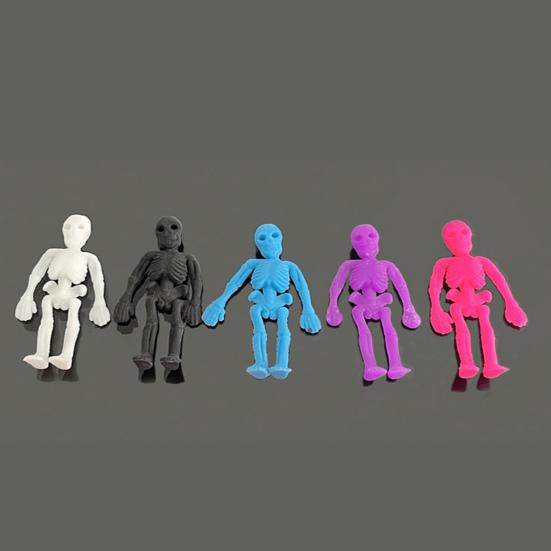 4 шт. игрушки-скелеты яркий цвет легкий без запаха экологически чистые эластичные декомпрессионные игрушки на Хэллоуин для детей