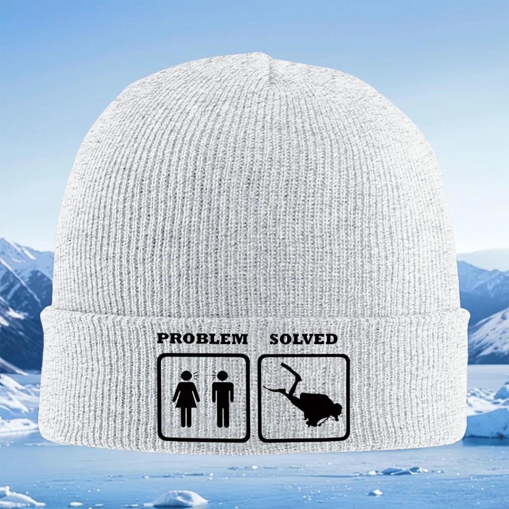 Dark background light words shadow Unisex Women Unisex Knitted Hat Beanie Pullover Cap Winter Thermal Warm Christmas Outdoor Cyclin