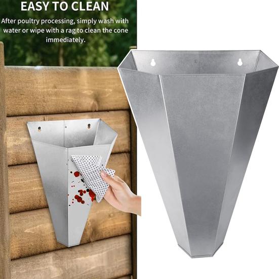 Конус для курицы Ограничительный конус для птицы из оцинкованной стали Устойчив к ржавчине Легко моется Надежное крепление Конус для курицы