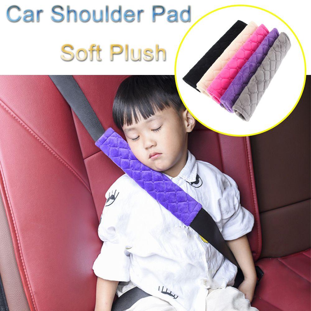 Grey/Pink/Purple/Black/Beige Car Shoulder Pad Seat Safety Belt Covers  Cushion  Soft Plush