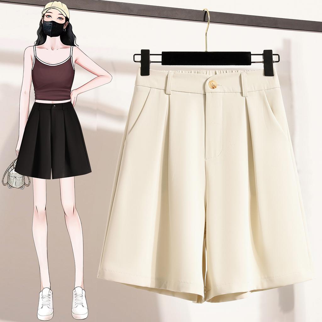 Dimanaf 2025 Plus Size Shorts Summer Women High Waist Loose Casual Short Pants Basic Harem Wide Leg Pants New