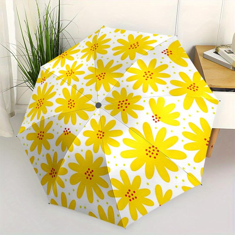 1pc Flower Pattern Automatic Open/Close Umbrella, Portable Folding Umbrella for Travel, Themed Events, It is suitable as a gift for various festivals,