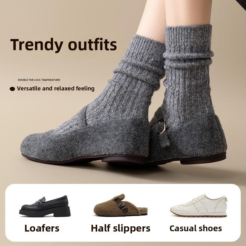 Носки Hei Hei Весенние и осенние толстые нитяные носки Детские зимние чулки Двойные толстые теплые и кашемировые носки на месяц