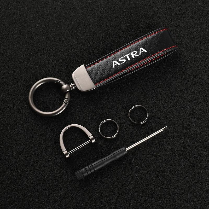 Leather car keychain Horseshoe Buckle Jewelry for OPEL Astra With Logo car accessories