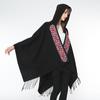 Autumn and Winter Style Imitation Cashmere Scarf, Women's Retro Fringed Embroidered Hat, Thickened Shawl, Cape