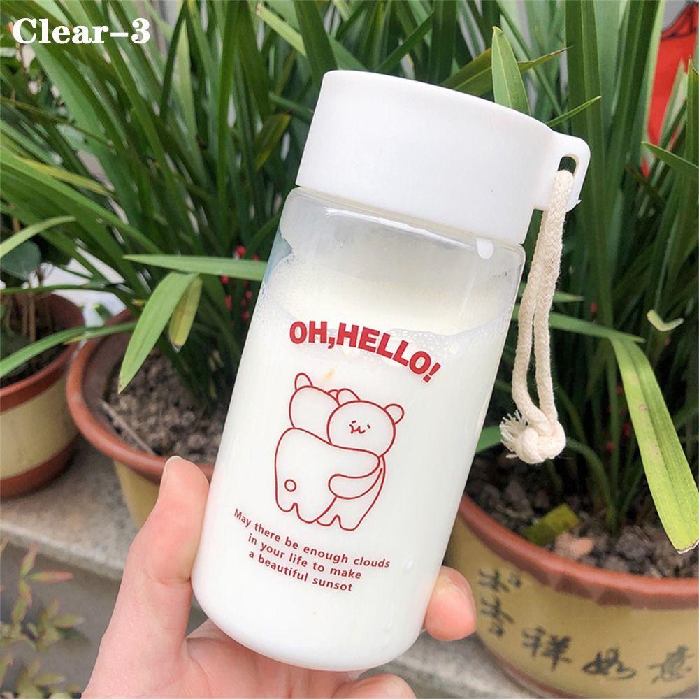 Простой Милый Медведь Уличный Стакан для Воды Прозрачная Матовая Бутылка для Воды