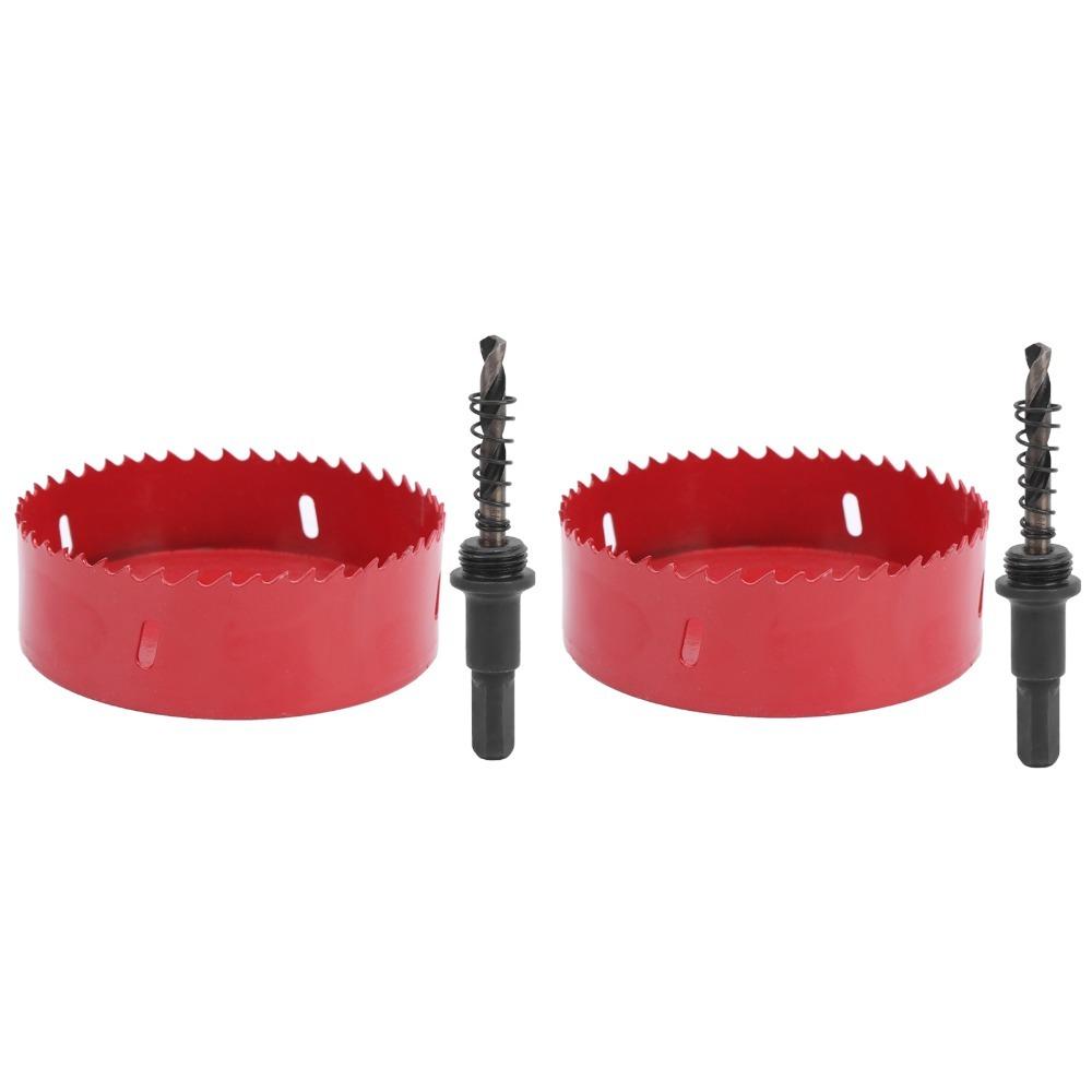 2pcs 115mm / 4.5in Bi-Metal Hole Saw 105mm / 4.1in HSS Hole Cutter Durable Hole Open Tool  For Wood