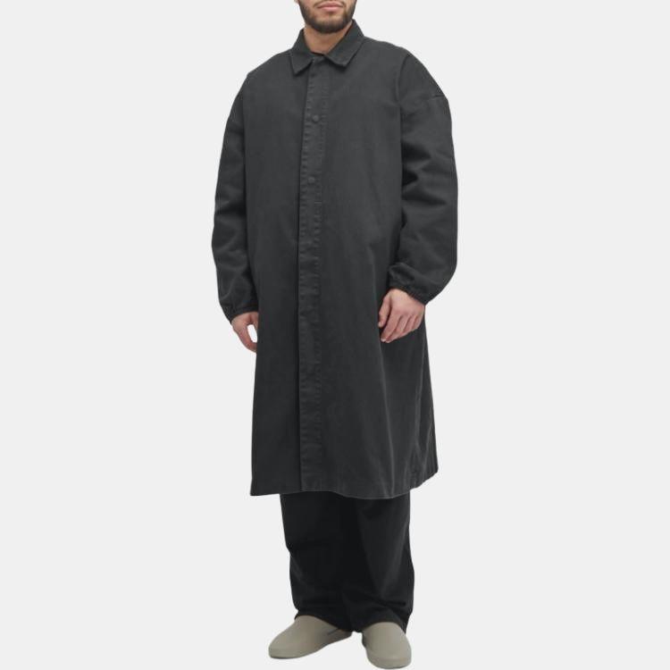 Fear of God Essentials Джинсовый автомобильный плащ SS24 'Jet Black' Мужской 202SP244571F