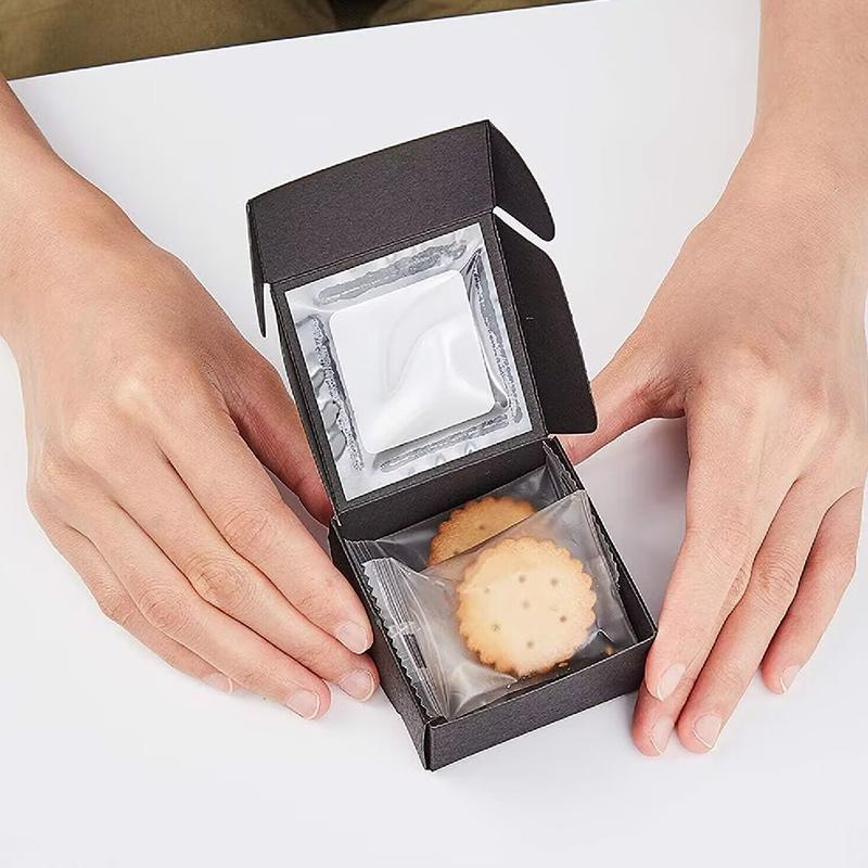 10 шт. Квадратные Белые/Крафт/Черные Коробки для Упаковки с Окном, Разные Размеры, Подарки на Свадьбу и Вечеринку, Плоские Коробки для Мыла Ручной Работы, Шоколада