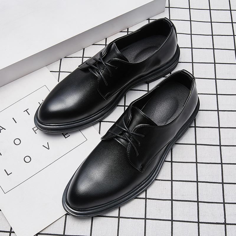 Black New Men's Leather Shoes Fashionable Classic Minimalist Style Daily Office Outdoor Business Party Youth Adult Shoes