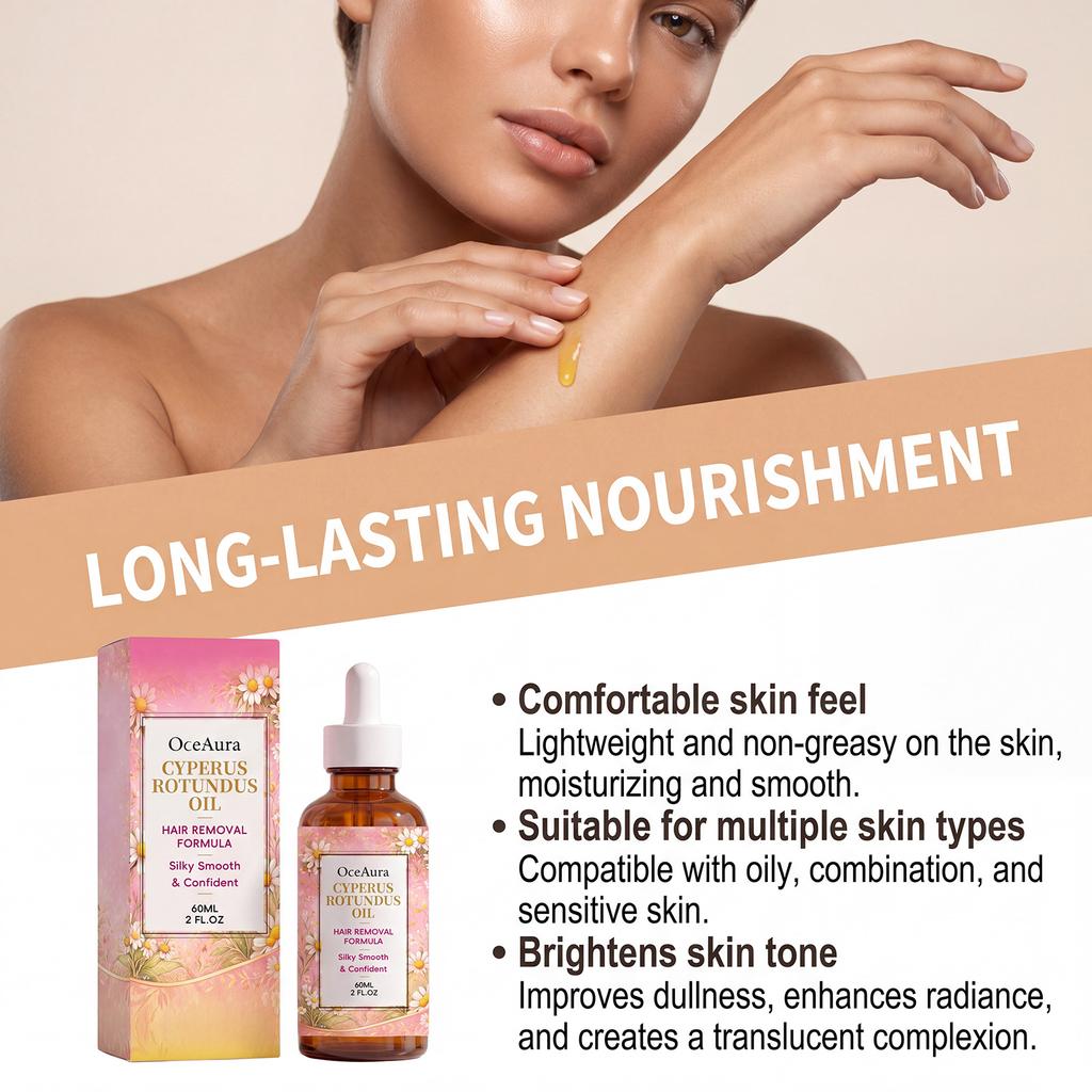 OceAura Cyperus Rotundus Hair Removal Oil – Smooth & Hydrating Skin Oil