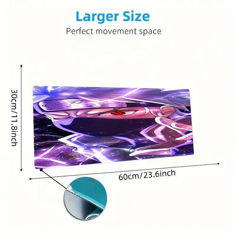 Naruto Kakashi Mouse Pad, Large Gaming Desk Mat, Non-slip XXL Mousepad for Laptop & Tablet, Mini PC Playmat with Stitched Edges
