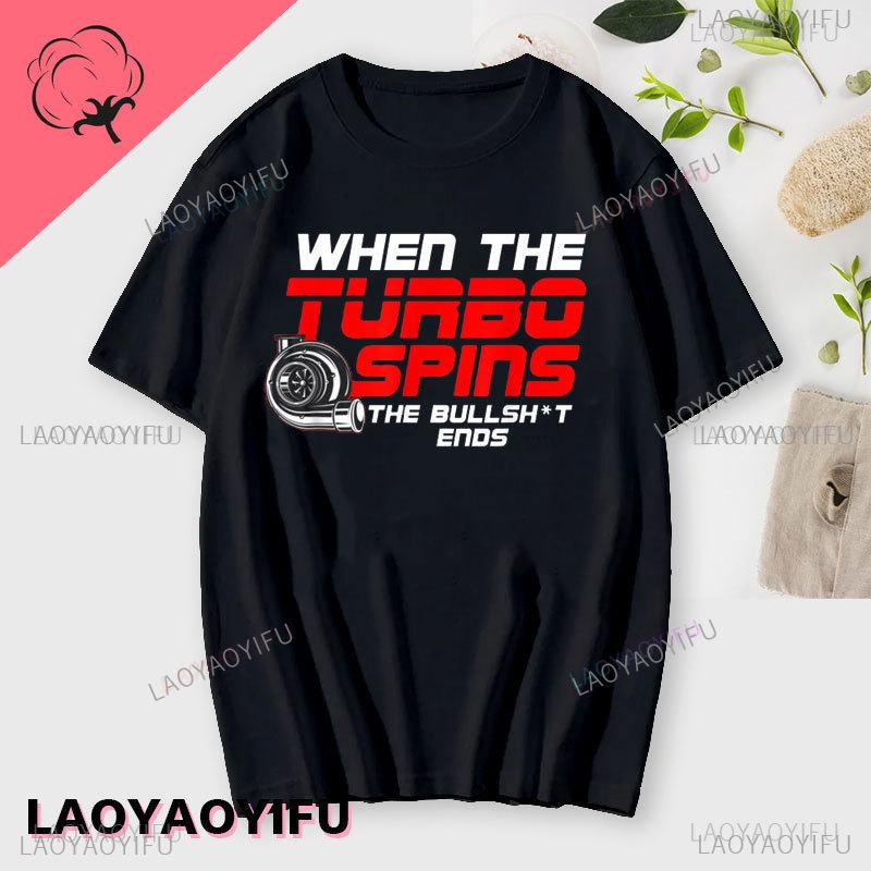 New Boost Turbo Engine Printing TShirt Car Parts Funny Mechanic Cotton Teemen 2024 Summer Fashion Top Personality Mans Clothing