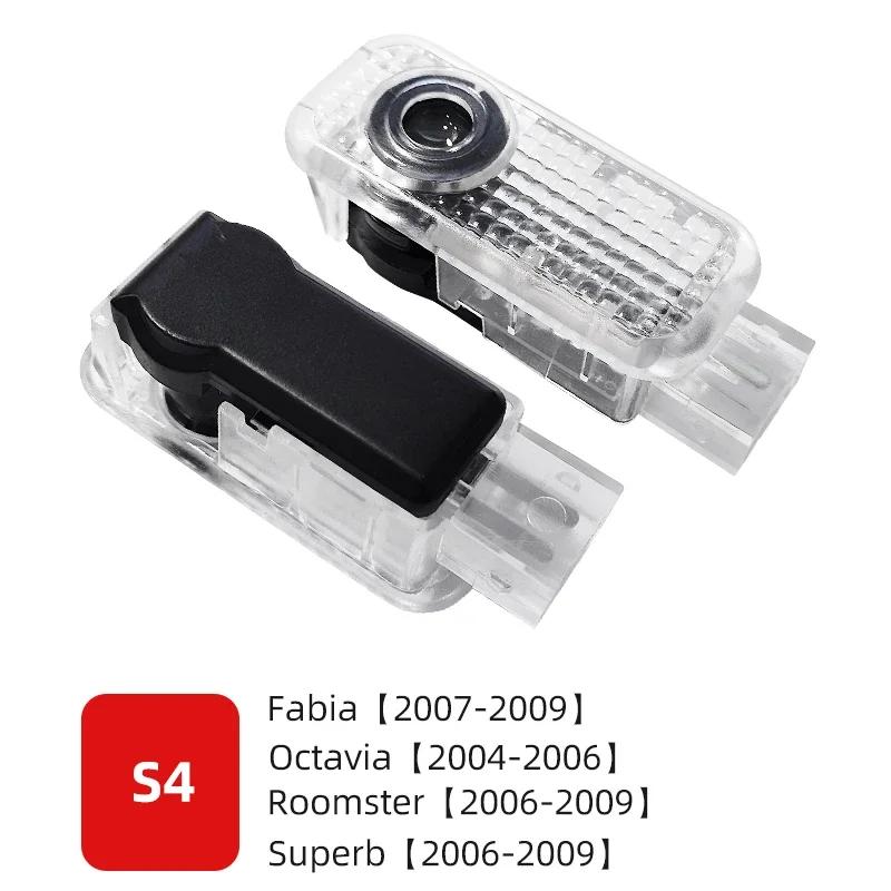 2025 New 2pcs LED Car Door Decoration Welcome Lights Projector Lamp For skoda Superb SUPERB Superb Octavia Fabia Roomster Access