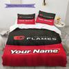 Name Custom Calgary Flames Art Pattern Bedding Set Quilt Cover Pillowcase Home Decor Gift (1 * duvet cover + 2 * pillowcase, without core)