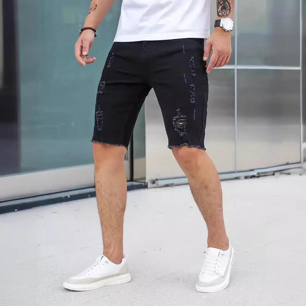 Men's Slim Fit Ripped Denim Casual Shorts - Summer Style