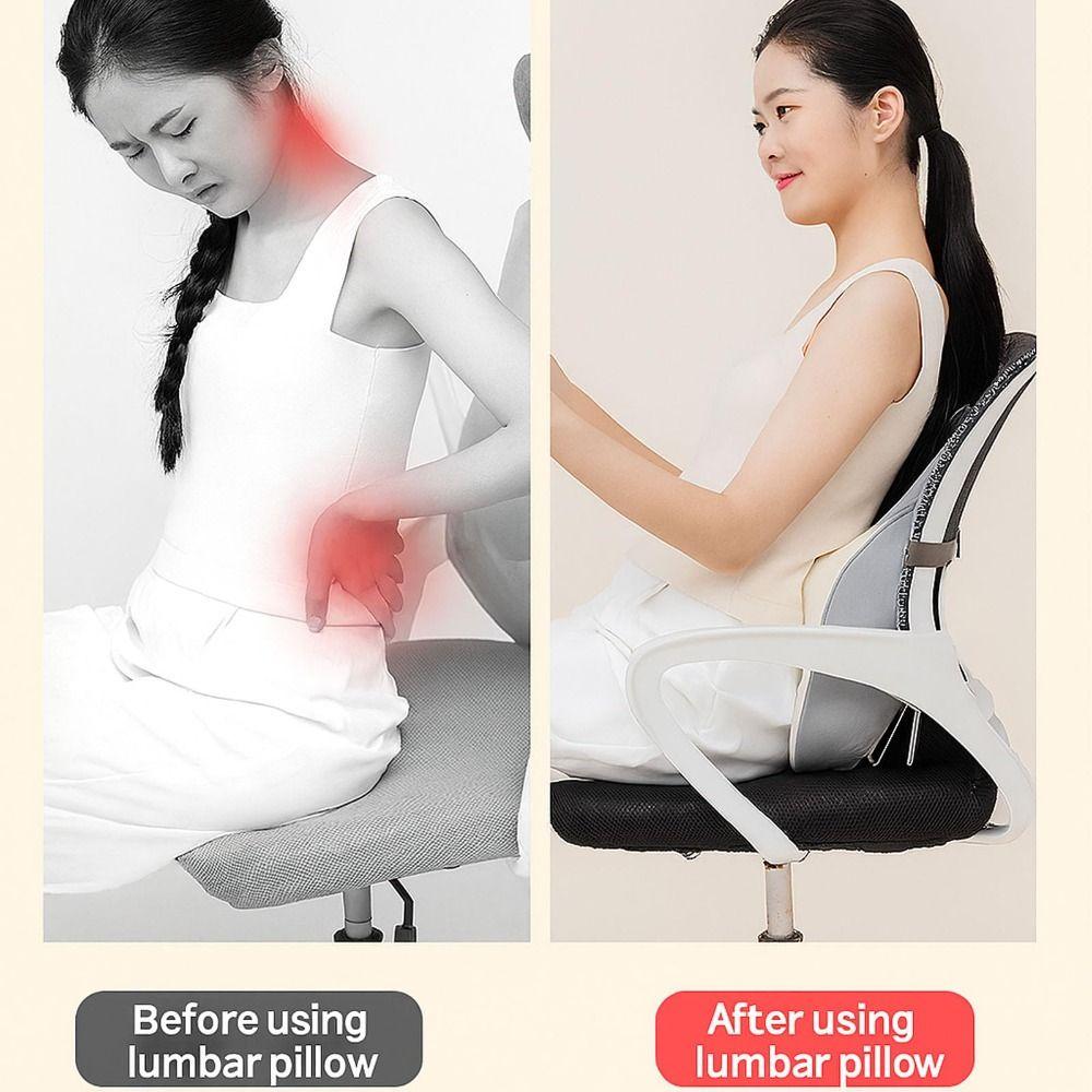 Breathable Back Support Pillow Adjustable Slider Ergonomic Waist Support Cushio Work From Home