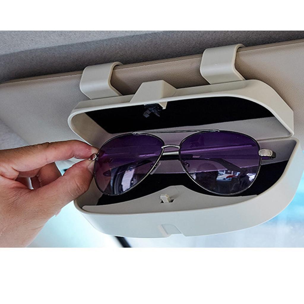 NOELAMOUR Sunglasses Sunglasses Eyeglasses Car Sun Eyeglass Storage Box Case, Holder, Holder, Visor, Case, (Beige)