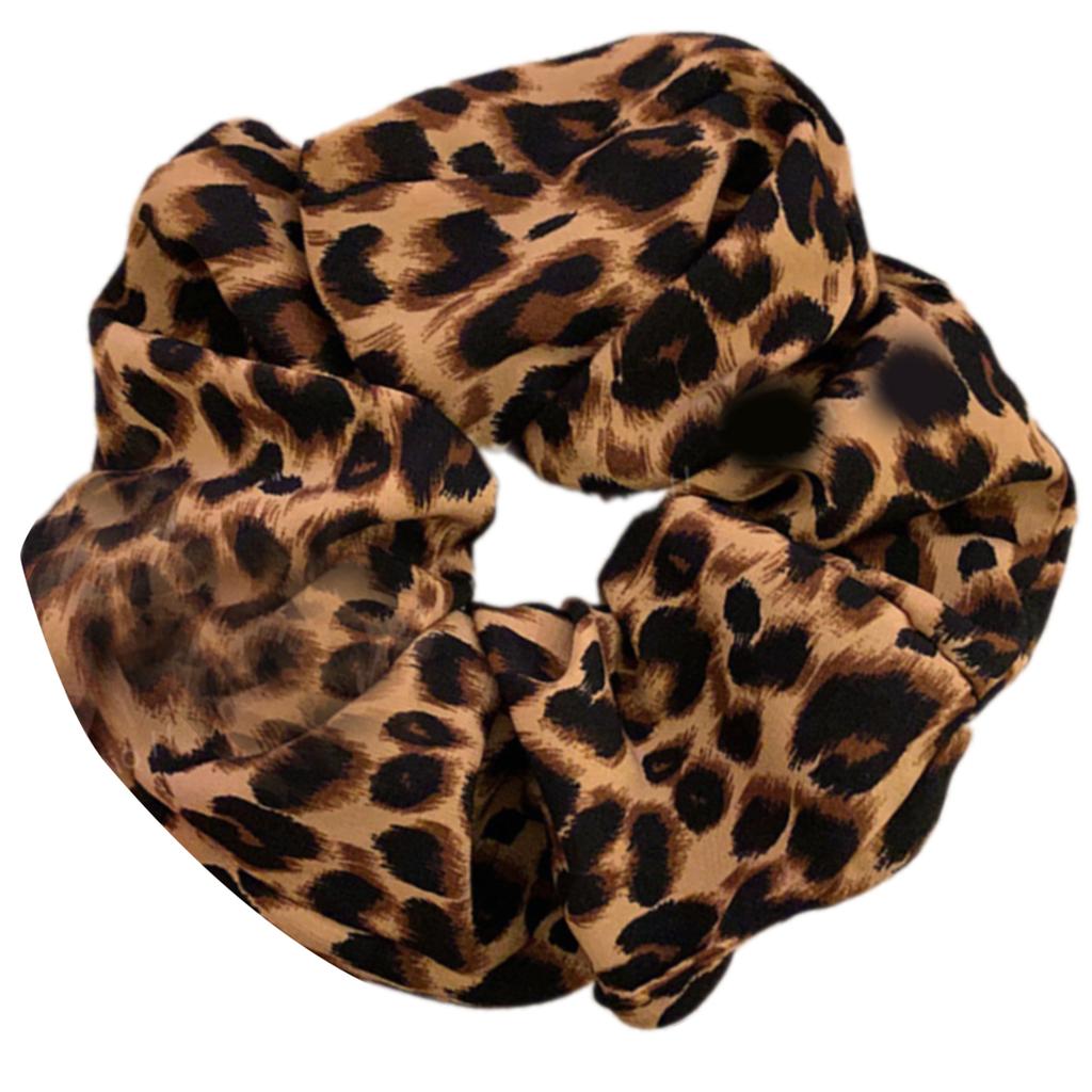 Stylish Scrunchies Leopard Print Hair Ties Comfortable Elastic Bands Styling Hair Accessories for Women and Girls