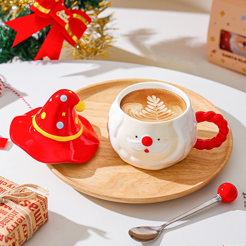 Керамическая кружка в форме Санта-Клауса, чашка для воды, чашка для друзей и девушки, рождественский подарок, кофейная чашка