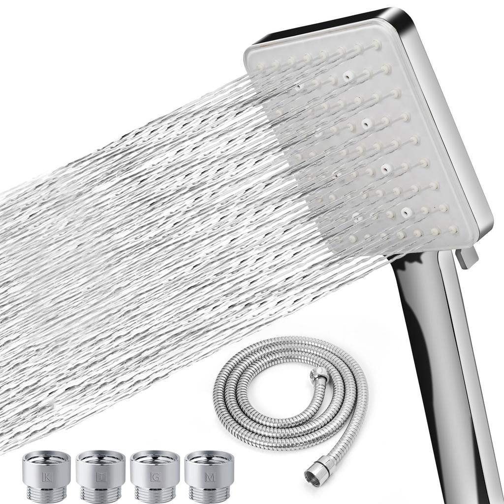 BQKOZFIN Shower Head Levels Micro Bubble Ultra Fine Bubble Mist Shower Water Saving Pressure Increase Cleaning Ultra Fine Water Flow Adapter Included