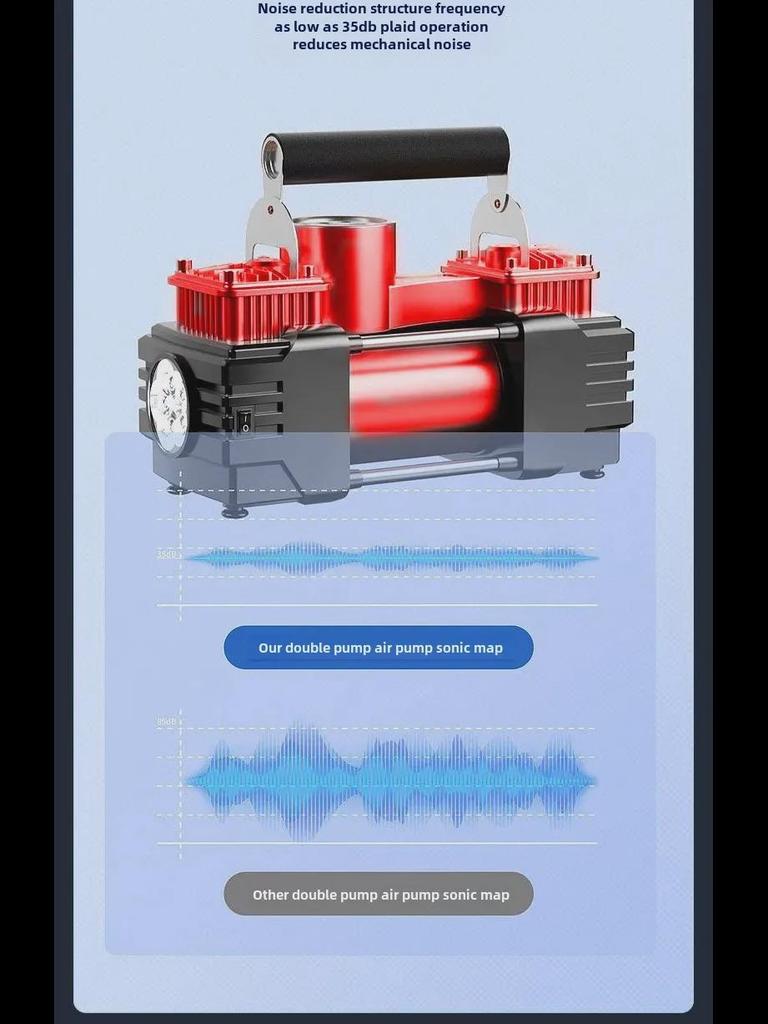 High-Power Portable Dual Cylinder Electric Car Air Pump