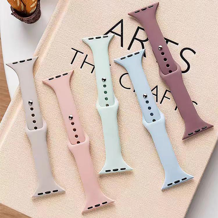 Small‑Waist Reverse‑Buckle Soft‑Silicone Watch‑Band Strap, Adjustable Wrist‑Bracelet Accessory For Apple Watch 42/44/45/46/49mm