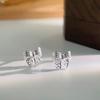 Sweet Hollow Bow Screw Earrings for Girls To Prevent Niche Design Earrings