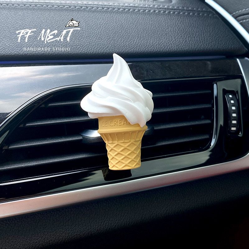 Ins Car Air Freshener Creative Hand-Painted Cake Ice Cream Aroma Diffuser Gypsum Car Perfume Air Vent Decoration Collection