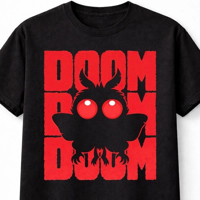 MothUnisex Doom Cute Horror Cryptid Meme Graphic Unisex TShirt S5XL
