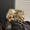 Блестящие Вечерние Сумки на Плечо для Женщин Легкая Портативная Женская Сумка Через Плечо на Цепочке Однотонная Повседневная Женская Сумка