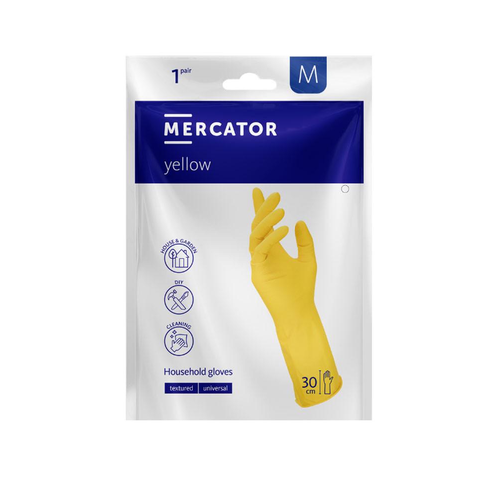 Rubber Gloves Household Yellow Latex Ideall Yellow 1 Pair