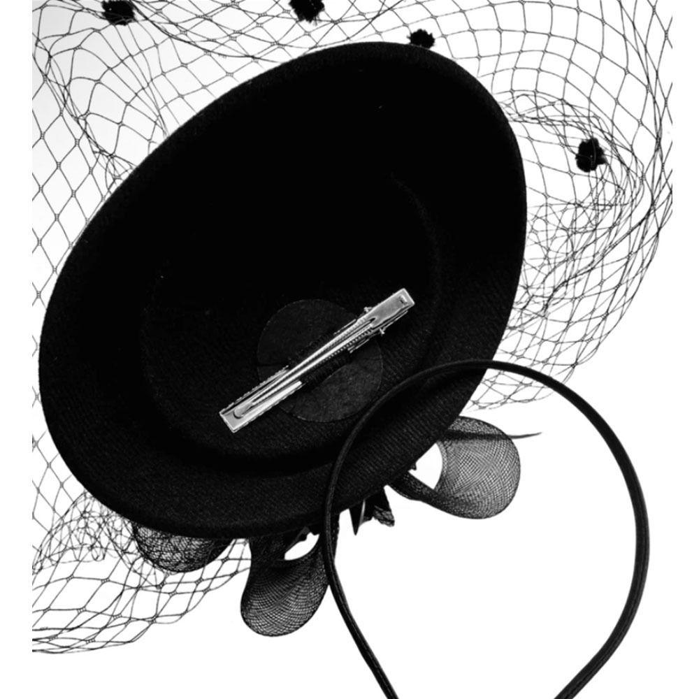 Повязка на голову Маленькие федоры Головной убор Перо Цветок Вуаль Заколки для волос Женская Мини сетчатая шляпка Шляпка-фасинатор