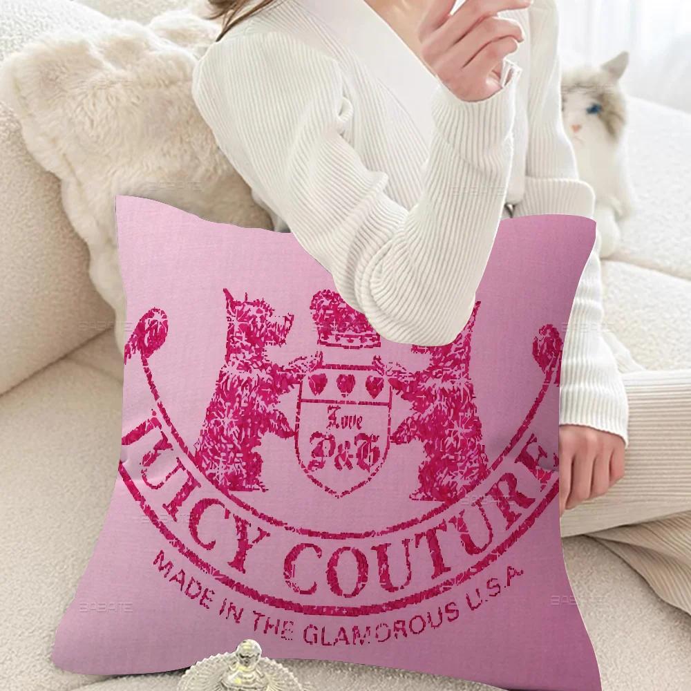 Модные наволочки J-juicy-couture, мультяшные, декоративные для дивана, для дома, с двусторонней печатью, из короткого плюша, милые наволочки