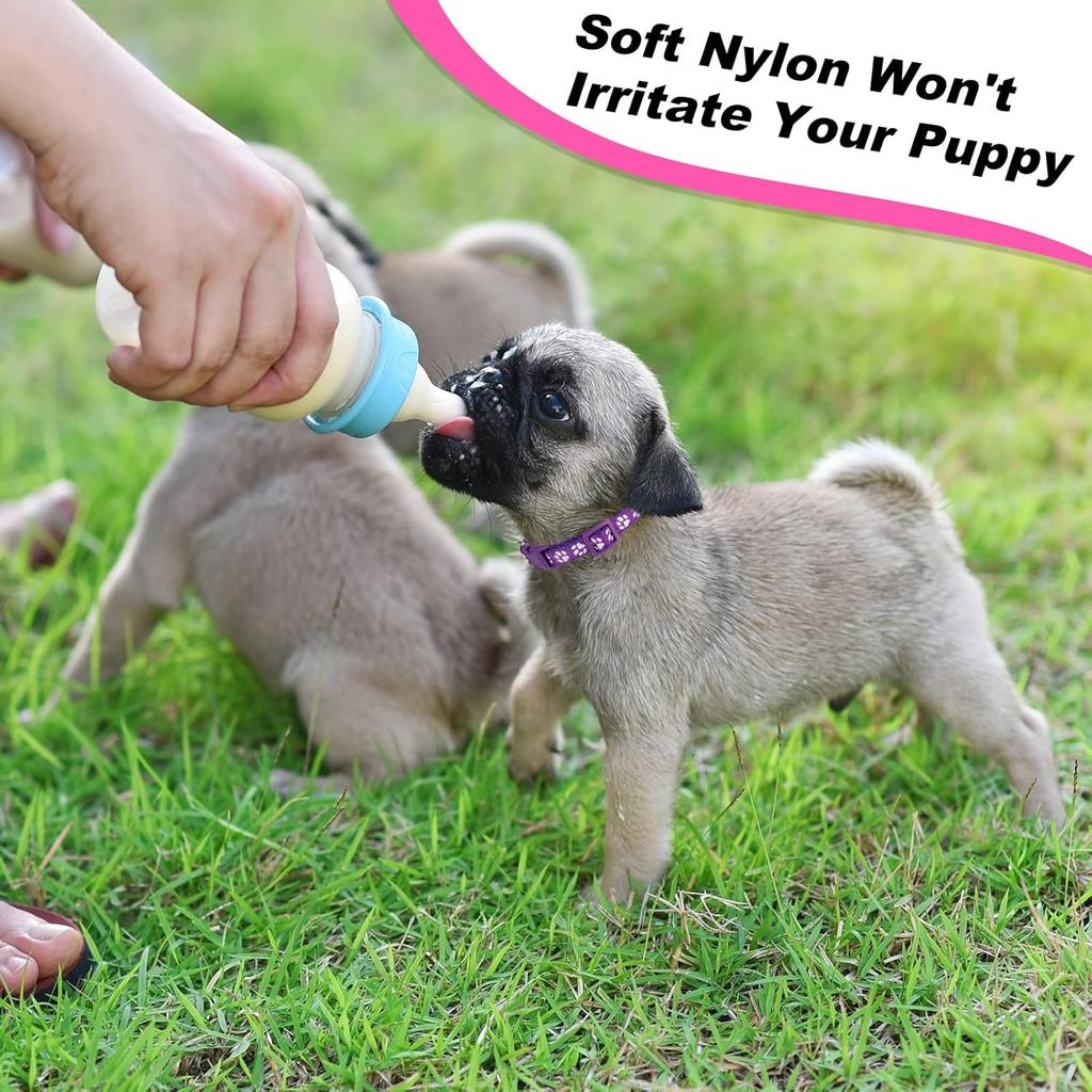 BOUMUSOE 18 Pcs Puppy Collars for Litter Adjustable Puppy Whelping Collars Soft Nylon Puppy ID Collars with Safety Quick Release Buckle for Small