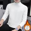 Half High Collar Long Sleeves Stretchy Men T-shirt Autumn Winter Double Sided Velvet Bottoming Business Top