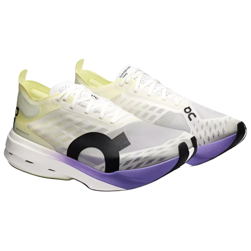 On Cloudboom Strike Breathable Marathon Running Shoes Women's White Yellow Purple 3WE30474834