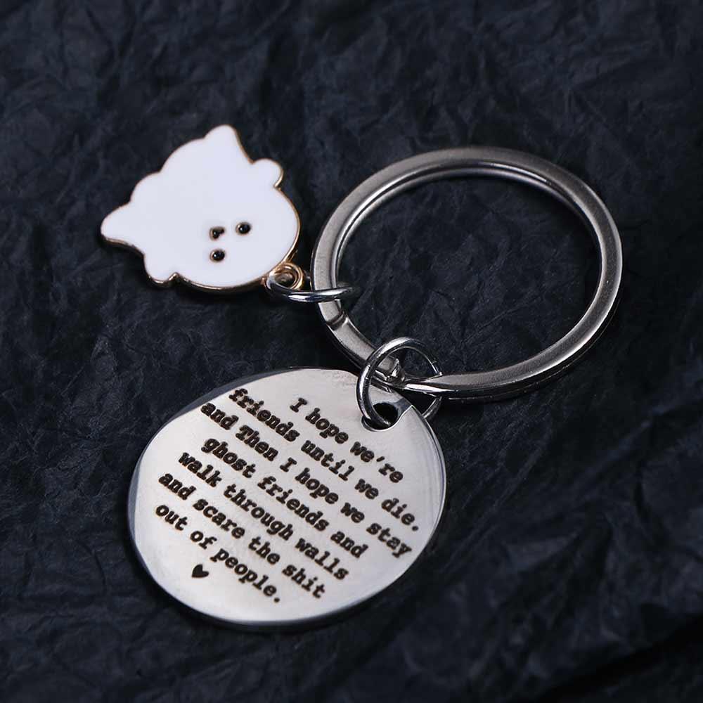 I Hope We're Friends Ghost Key Rings Ghost Skull Keyring Halloween Ghost Keychain  Women