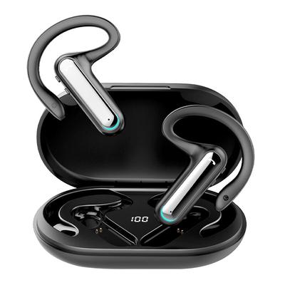 Беспроводная Bluetooth 5.3 гарнитура с зарядным кейсом, длительное время работы, дизайн с заушиной, не блокирует уши, встроенный микрофон для звонков hands-free, легкая, для