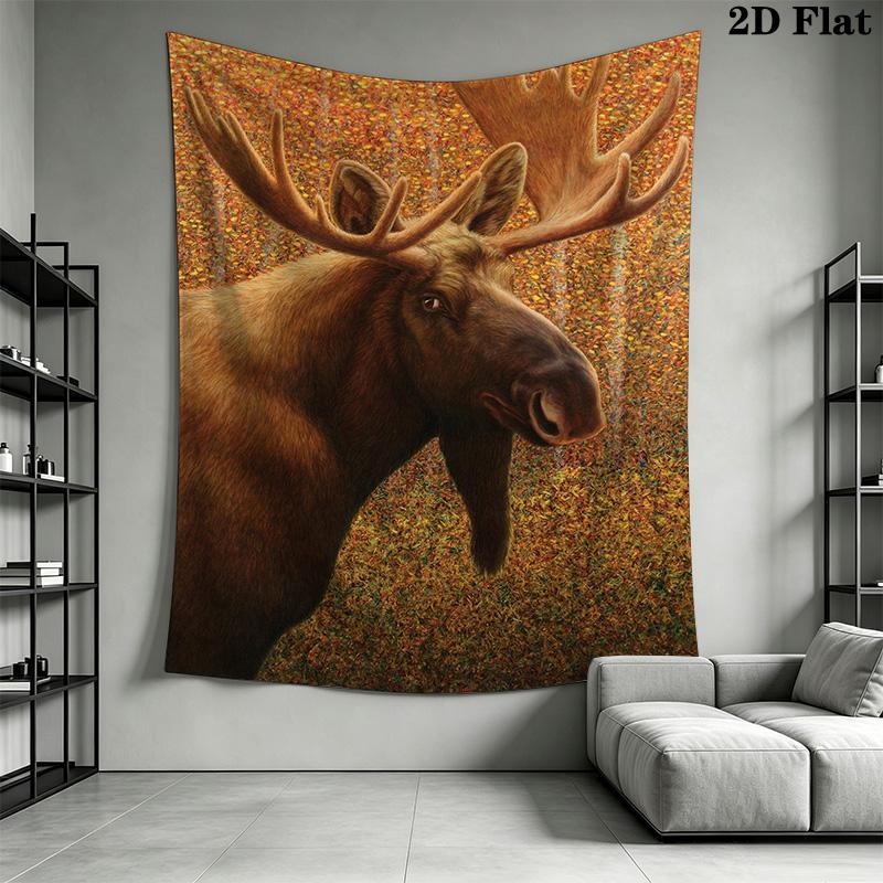 Autumn Elk Pattern Home Decor Tapestry, Wall Hanging, Decorative RV Wall Cloth.MGT0918322