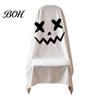 Decorative Seat Covers 1/4Pcs Halloween Ghost Chair Covers, Spooky Face Dining Slipcover, White for Home Kitchen Hotel Restaurant Pattern