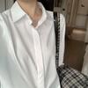 Long Sleeved White Shirt Women's Work Clothes  Spring and Autumn Solid Formal Shirts Versatile Comfortable Tops