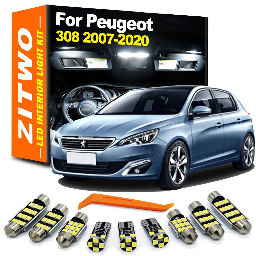 14Pcs Car Indoor Bulb For Peugeot 308 MK1 MK2 I II 1 2 2007- 2016 2017 2018 2019 2020 LED Interior Dome Reading Trunk Light Kit
