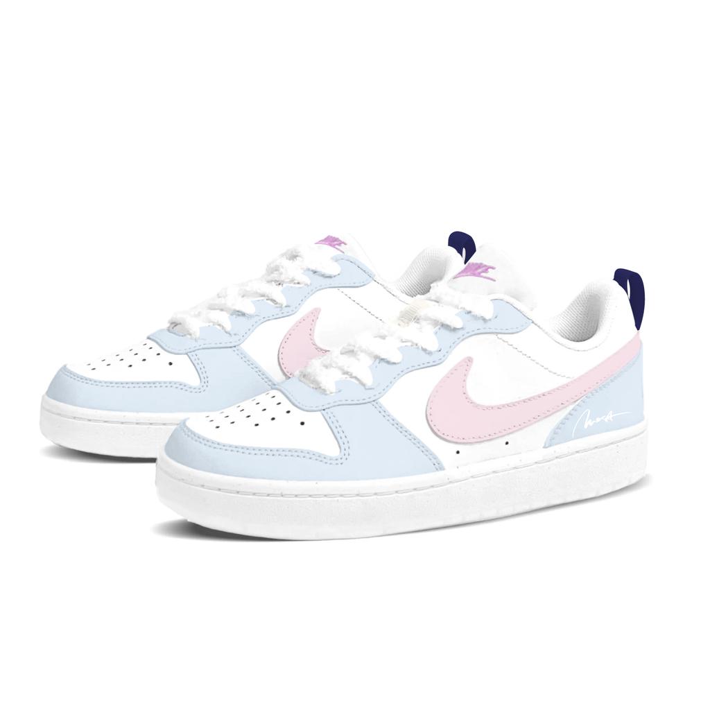Nike Court Borough Maris Sal Gummies Low top Skateboard Shoes Women's Blue Pink FV8120-141(Team1121-)