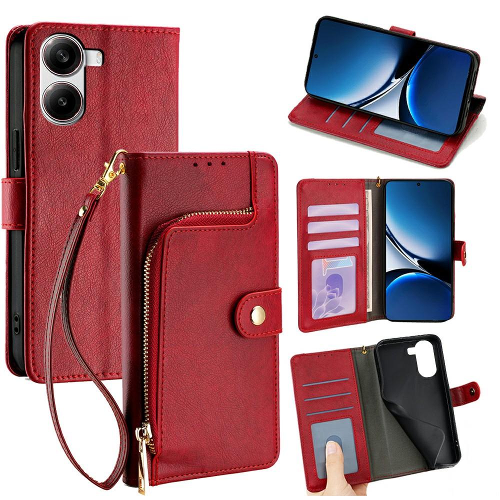 Для Xiaomi Redmi Turbo 4 5G/Poco X7 Pro 5G Чехол Карман на молнии Кожаный кошелек Чехол-книжка для телефона