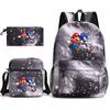 Mario Sonic Themed Kids Backpack Set Boys Girls School Travel Lightweight Oxford Fabric Dual Shoulder Bag 20L Capacity