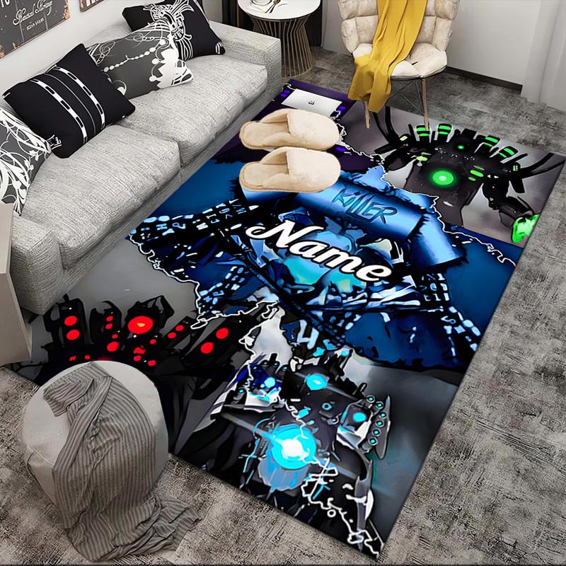 Custom Name Skibidi Future Adventure Rug Game Carpet, Floor Mat for Bedroom Living Room Entryway Rug, Home Decor Idea Gift for Christmas birthday
