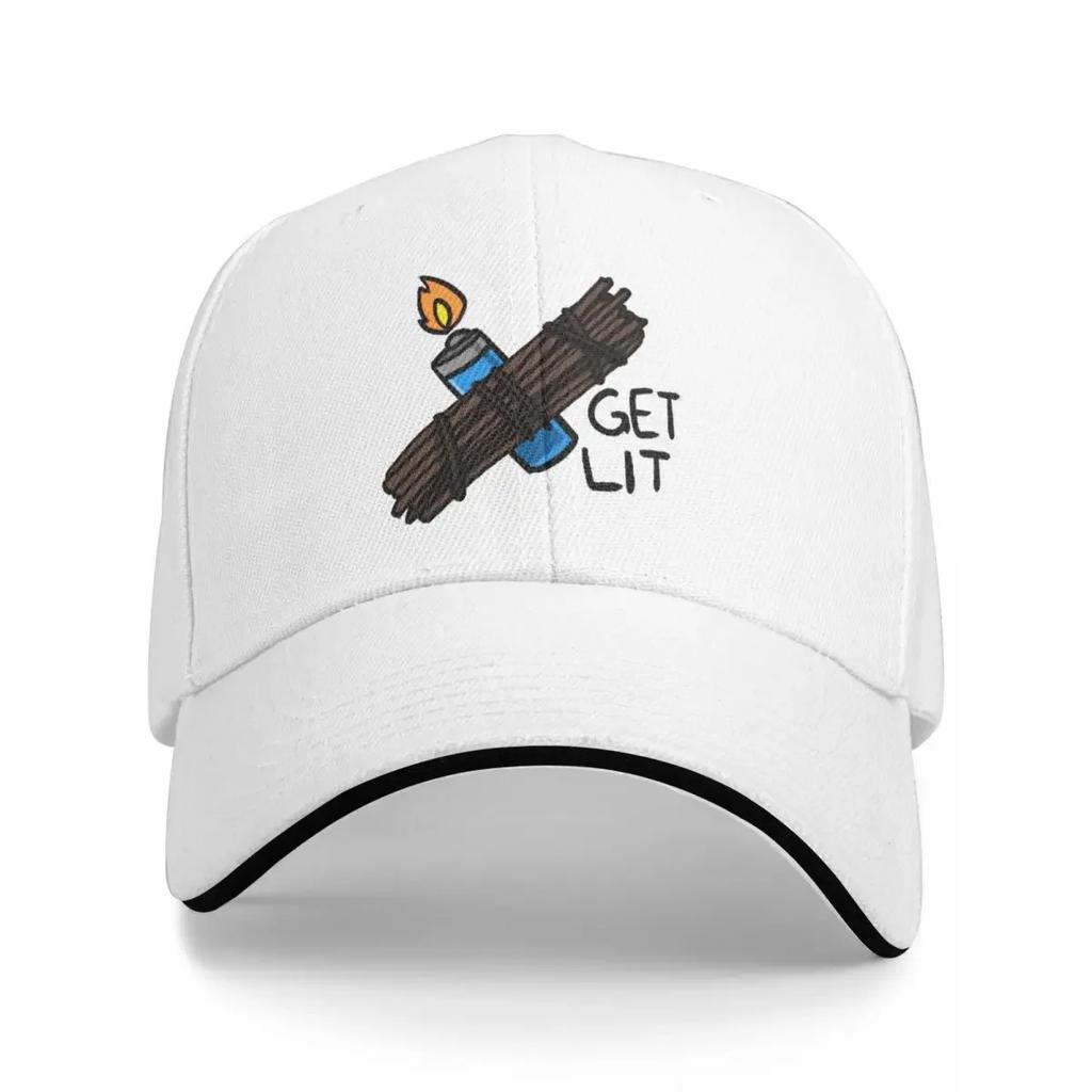 Get Lit Phasmo Smudge Baseball Cap Snap Back Hat Hip Hop Sunhat winter hats for Unisex For Women Unisexs