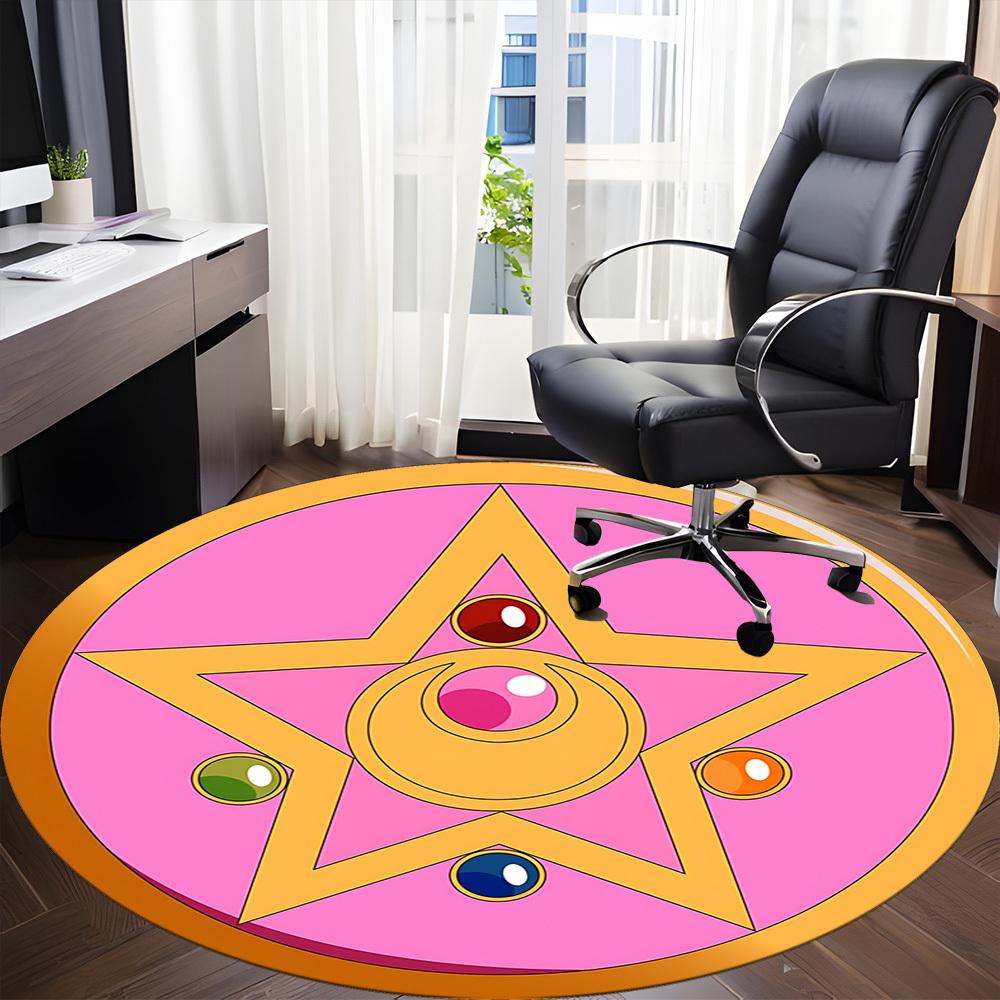 1pc Sailor MoonChair Carpet for Office, Non-slip, Soft and Durable Office Rug for Interior Decoration, Perfect for Office yy250925110
