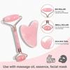 Jade Roller for Face and Gua Sha Facial Tools Set, Natural Stone Beauty Skin Care Kit, Face Scraping Maasage to Reduce Puffiness Wrinkles-Green